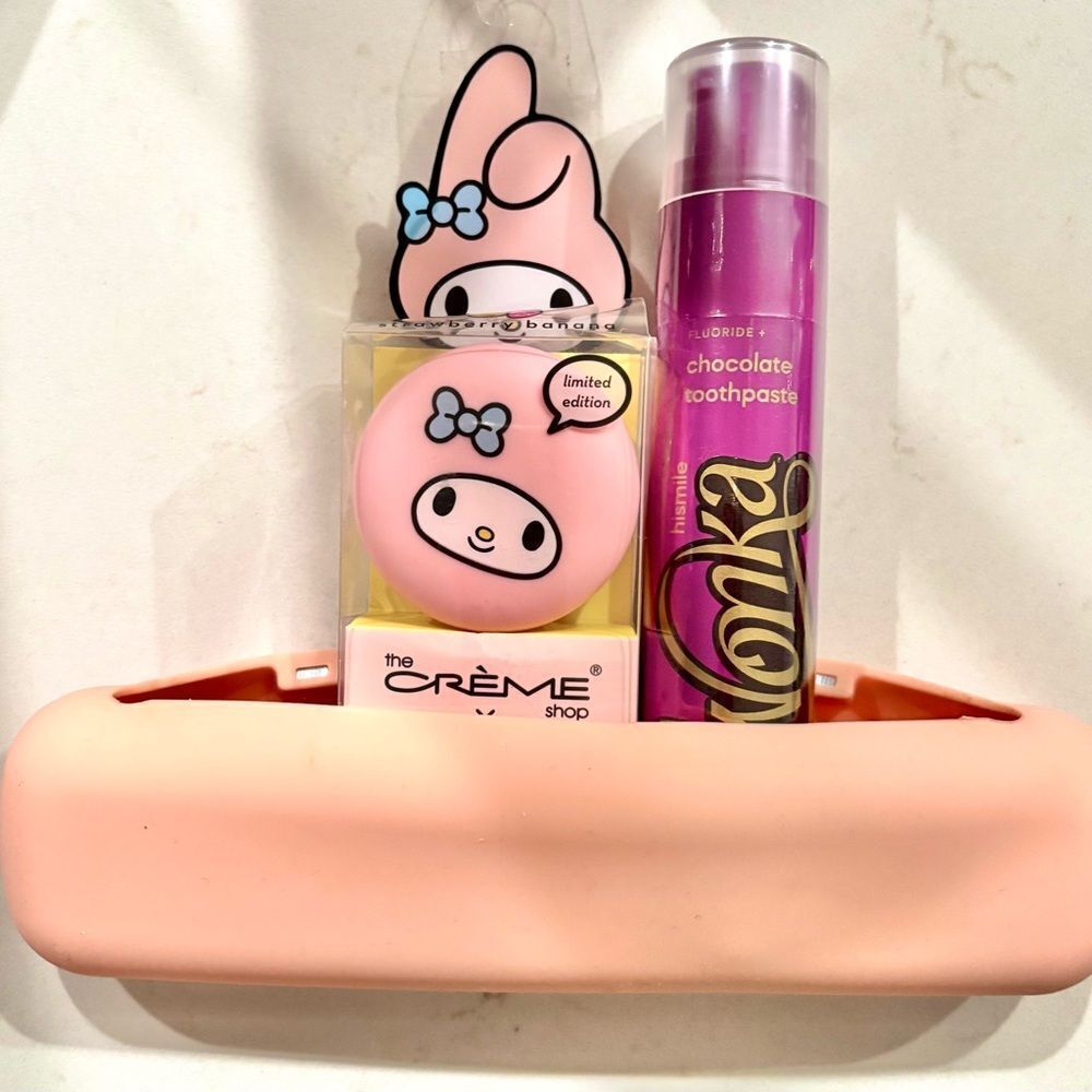 GLAM PACK!! Pink My Melody Lip Balm and Purple Toothpaste Set